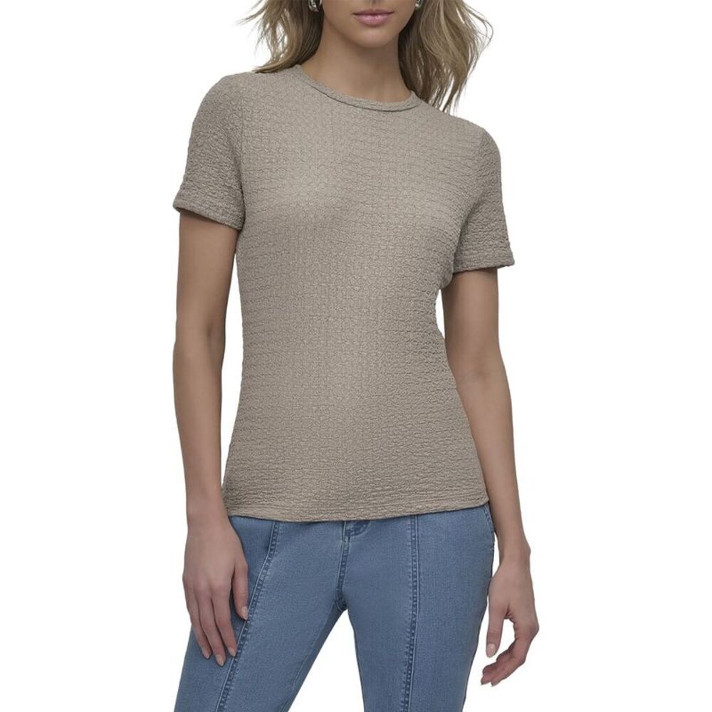 Dkny Womens Textured Knit Top, Yellow
